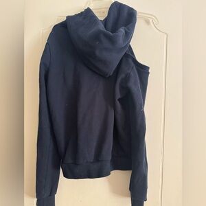 A.L.C. Midnight Blue one open shoulder hoodie